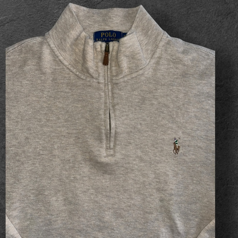 Polo Ralph Lauren Men’s 1/4 Zip Pullover Sweater - Light Gray - Size XL